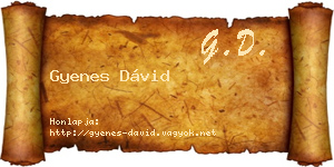 Gyenes Dávid névjegykártya